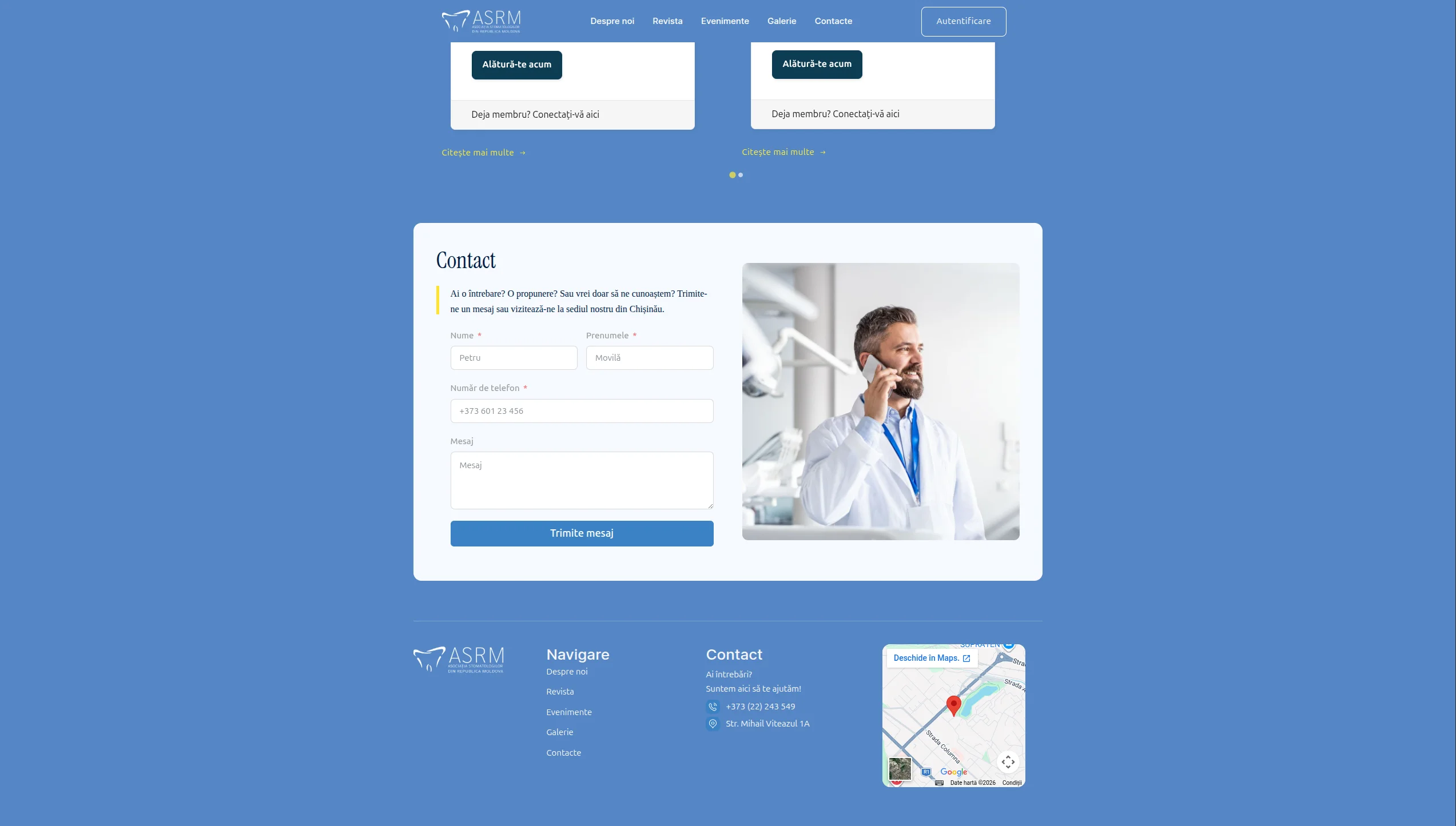 ASRM – secțiune a site-ului