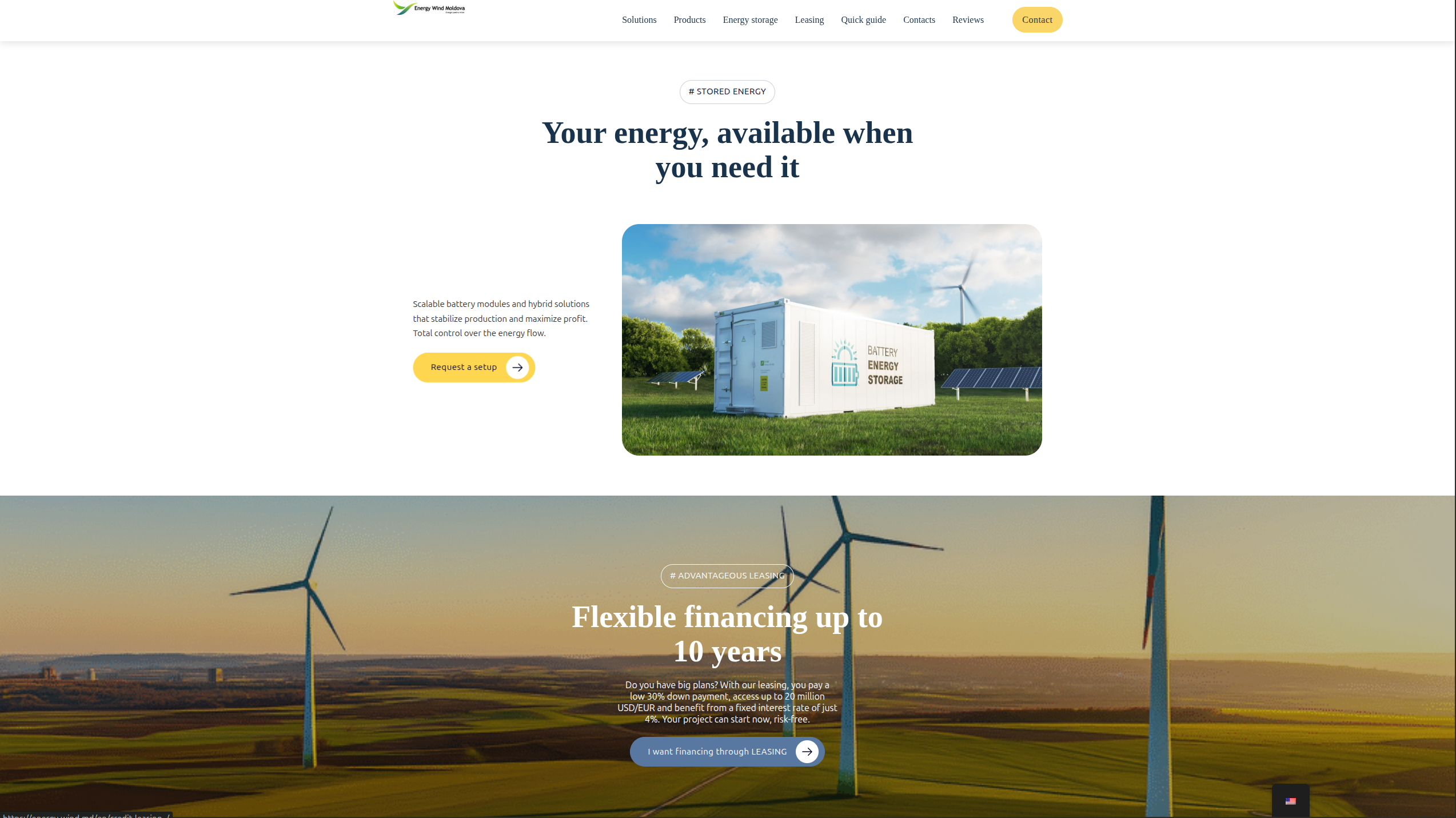 Energy Wind services page