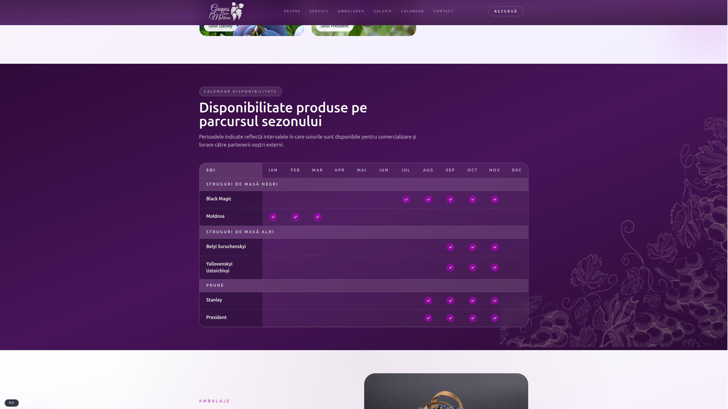 Grapes from Moldova product section