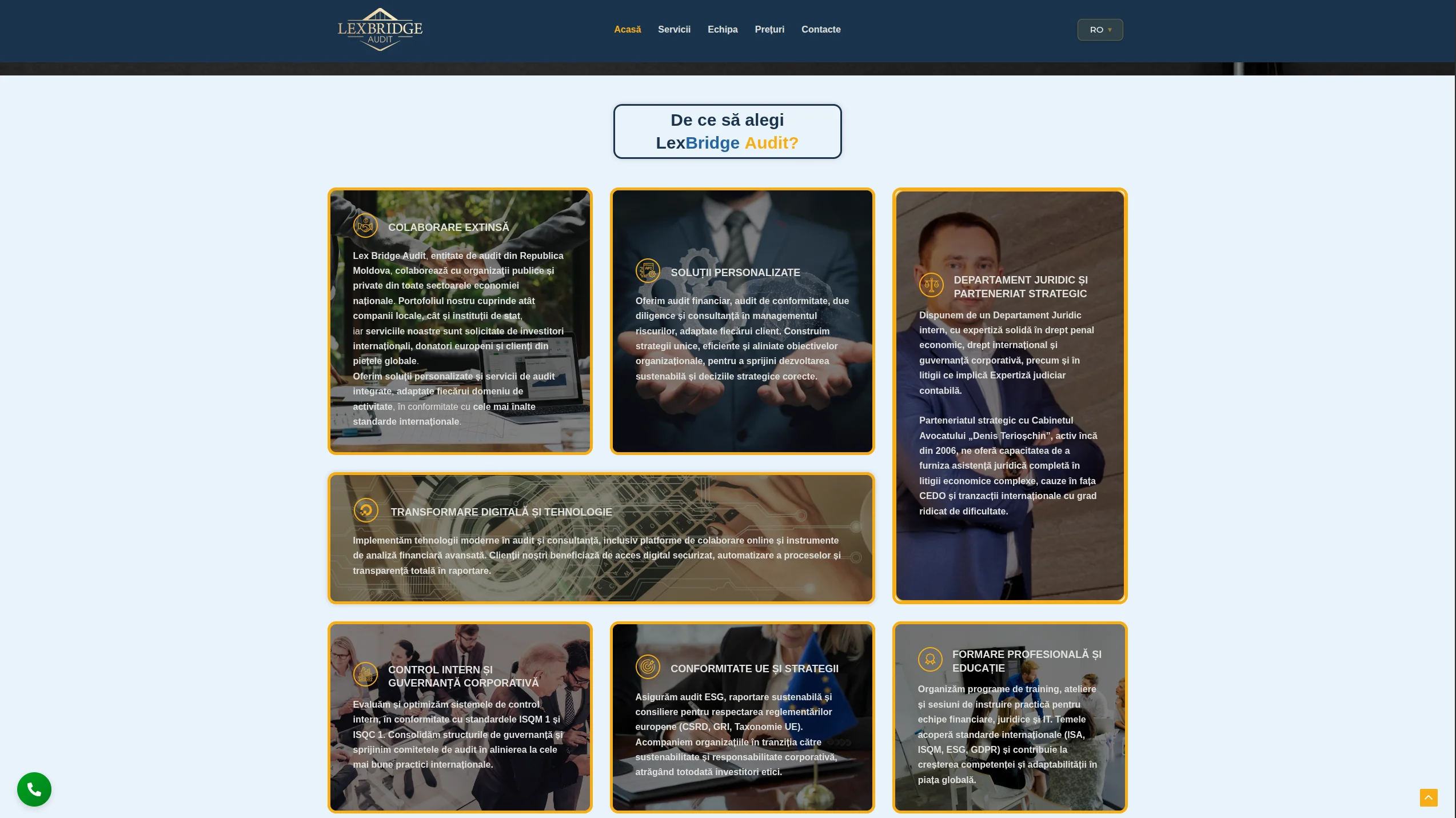 Lexbridge – secțiunea de servicii