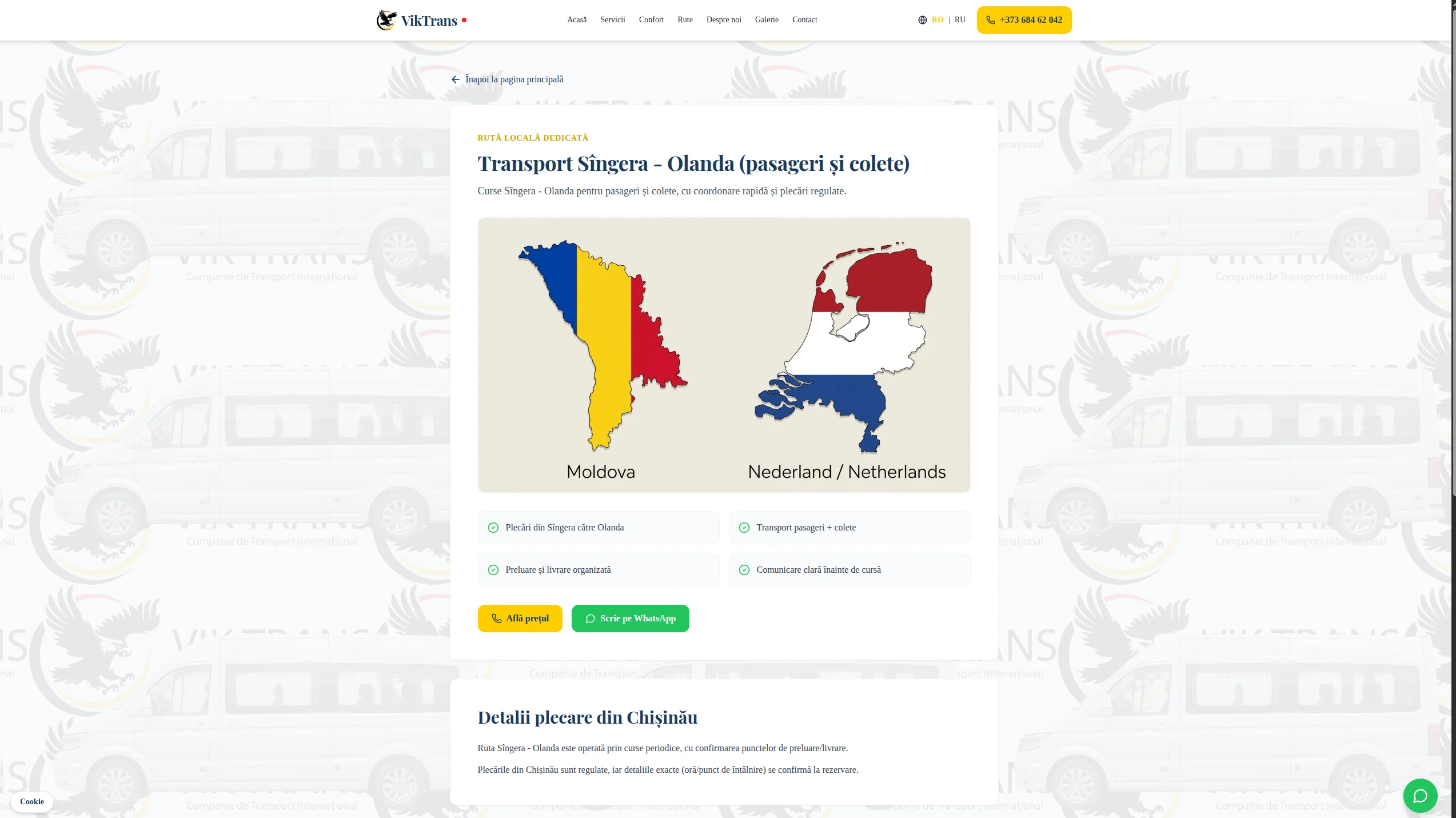 Viktrans – secțiunea de contact