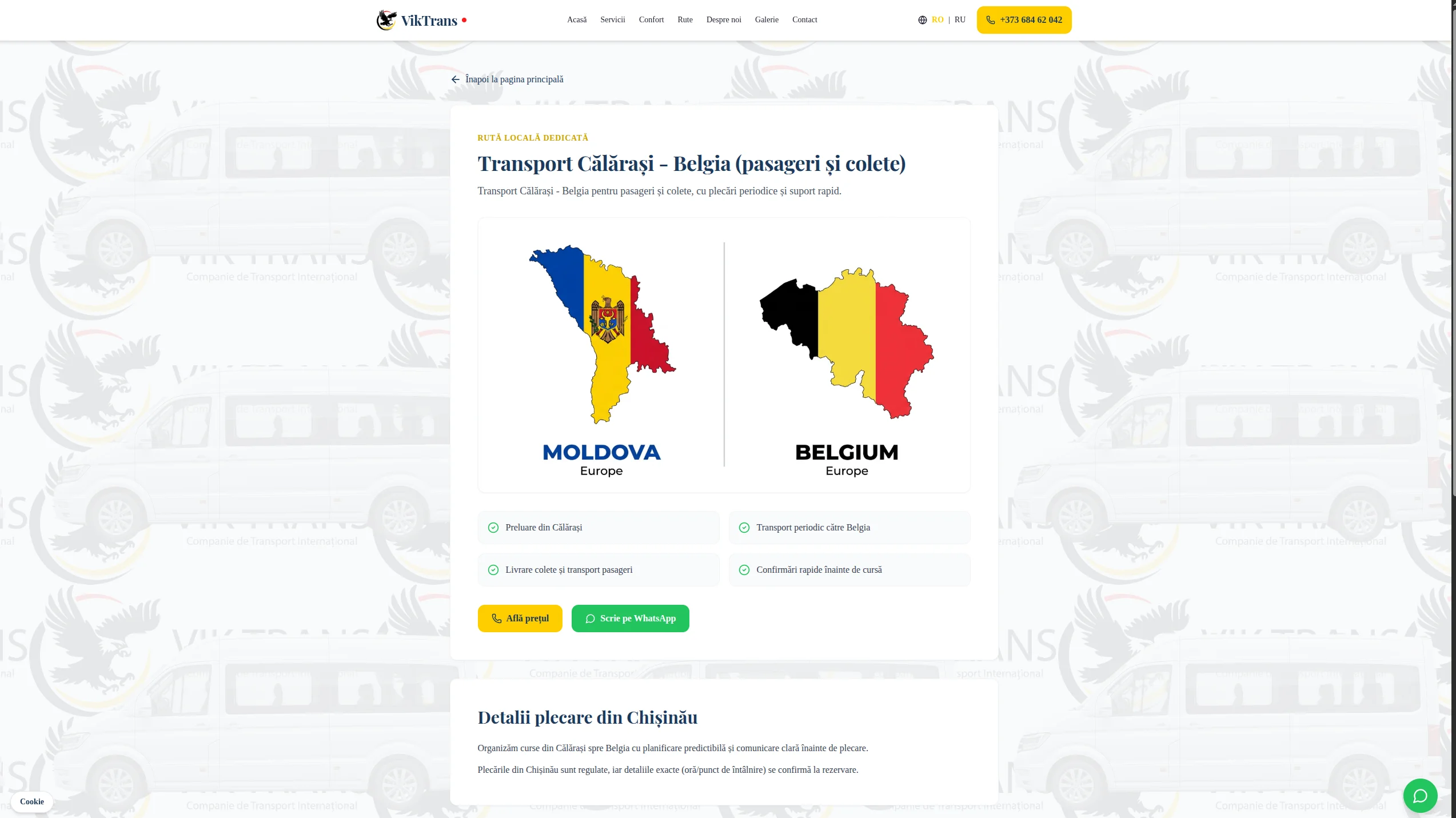 Viktrans – secțiunea finală a paginii